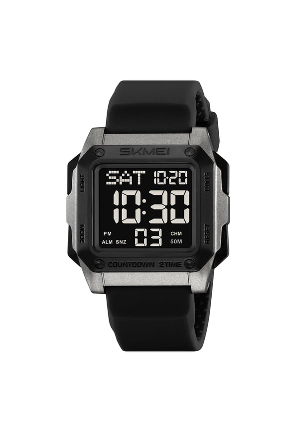 Digital Outdoor Sports Watch with 50M Water Resistance, Luminous Display, and Countdown Timer