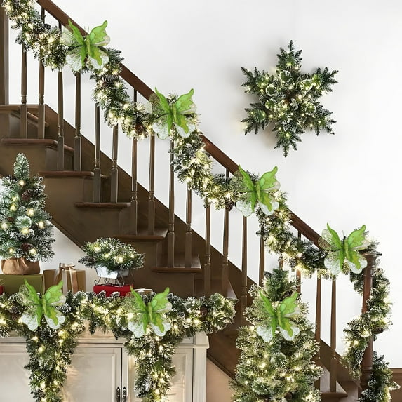 ToyKingdee Dragonfly Ornaments with Clip, Colorful Glitter Christmas Tree Clips, Cute Insect Hanging Decorations for Xmas Tree Branch Party Favors