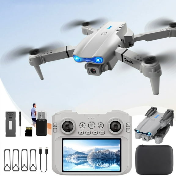 ToyKingdee Drone with 1080P Camera - Foldable Remote Control Quadcopter with Voice Gesture Control, 3D Flip, One Key Start, Emergency Stop
