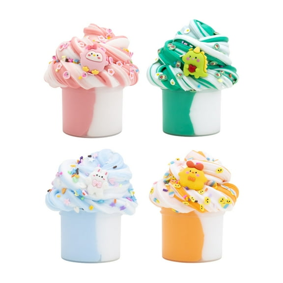 ToyKingdee Dual Color Butter Slime, Super Soft and Non-Sticky Premade Slime, Sensory Toys, Slime Party Favors Birthday Easter Hallowmas Gift