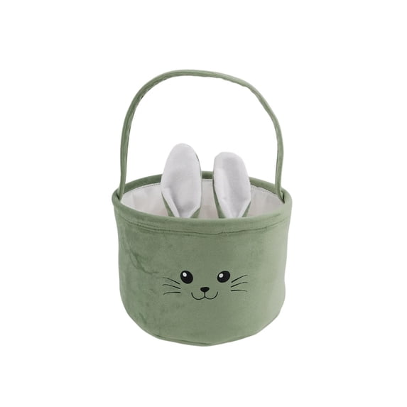 ToyKingdee Easter Bunny Themed Tote Basket for Egg Hunts, Kids' Gift Storage and Spring Party Decor