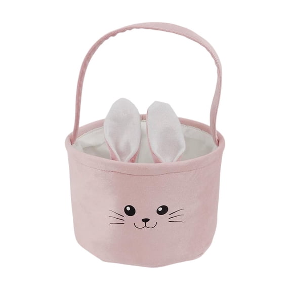 ToyKingdee Easter Bunny Themed Tote Basket for Egg Hunts, Kids' Gift Storage and Spring Party Decor