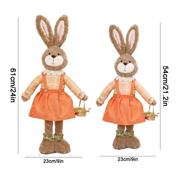 ToyKingdee Easter Stretch Doll Bunny Ornament, Cute Spring-Themed Decor for Tabletop and Shelf