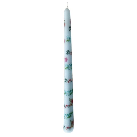 ToyKingdee Elegant Printed Floral Taper Candles for Weddings, Romantic Dinners, and Home Decor