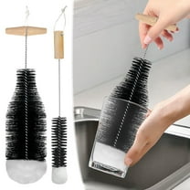 ToyKingdee Extra Long Bottle Brush with Wooden Handle, 100% Scratch-Free Bottle Cleaning Brush Deep Cleaner for Washing Thermos Cup Narrow Neck Beer, Wine Bottles