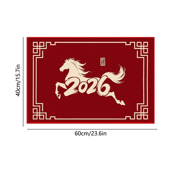 ToyKingdee Festive Horse-Themed Non-Slip Doormat, Decorative Welcome Mat for Home and Office Entrance