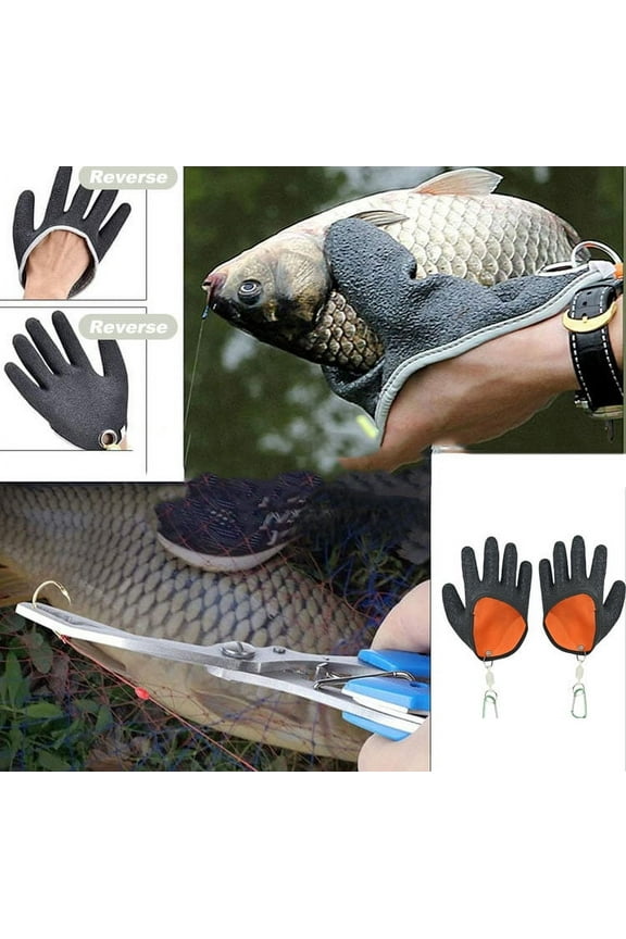 Fishing Gloves with Magnetic Buckle Non-Slip & Waterproof Fish Gloves for Handling Fishmen Gloves for Men