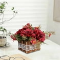 thumbnail image 1 of ToyKingdee Flower Arrangement Artificial Flowers in Pot - Fake Flowers Roses Peonies Hydrangeas in Wooden Vase Potted Artificial Flower Centerpieces for Table Decor, 1 of 6