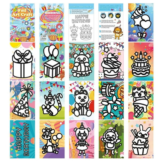 ToyKingdee Foil Art Fun Kit - Toy Princess Foil Art Craft Activity, Foam Stickers Fun Craft Kits & Supplies, Creative Christmas Birthday Gifts Travel Toys