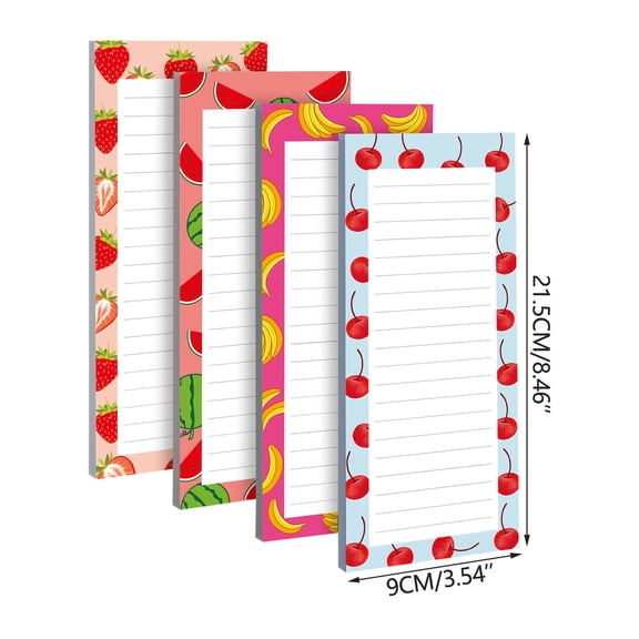 ToyKingdee Fruit Themed Tear-Off Memo Pads, Portable Lined Notepads for Daily To-Do Lists, Study Notes & Office Reminders