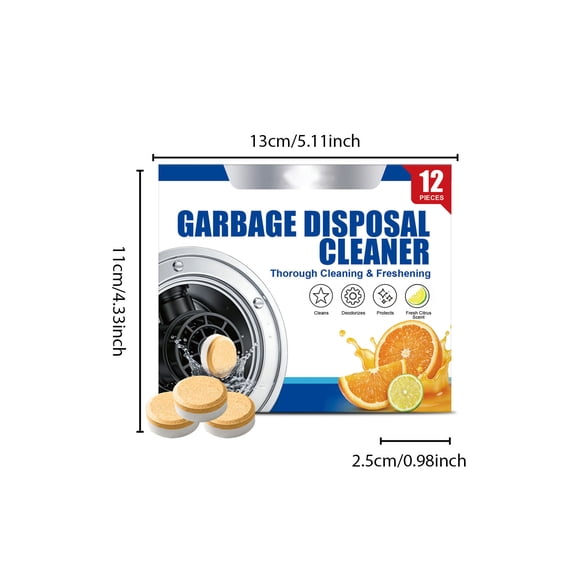 ToyKingdee Garbage Disposal Cleaner Tablets, Citrus Scented Deep Cleaning & Deodorizing Tablets for Kitchen Sink Waste Disposers