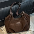 thumbnail image 1 of ToyKingdee Genuine Leather Cowhide Women'S Shoulder Bag, Suede Frosted Finish, Large Capacity Tote Travel Underarm Hobo Bag, 1 of 6