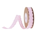 thumbnail image 1 of ToyKingdee Gingham Check Decorative Ribbon with Lace Trim - Versatile Craft and Gift Wrapping Accent for Spring and Holiday Celebrations, 1 of 5