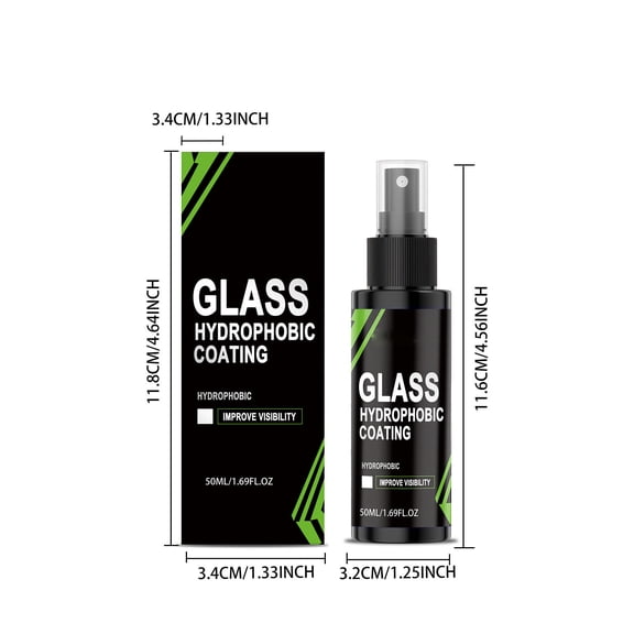 ToyKingdee Glass Hydrophobic Coating Spray, Water Repellent Protection for Automotive Windshields and Home Windows