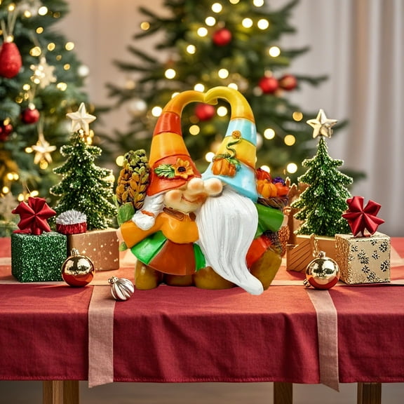 ToyKingdee Gnomes Figurine Fall Decor Accessories Gnome Decorations Gift Fall Resin Gnomes Statue Ornament for Tabletop Garden Indoor Autumn Thanksgiving Outdoor