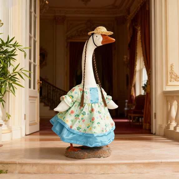 ToyKingdee Goose Outfit for 23 Inch Cement Plastic Porch Bird Watching Theme Goose Clothe Gift for Bird Lovers Outdoor Yard Lawn Garden Costume