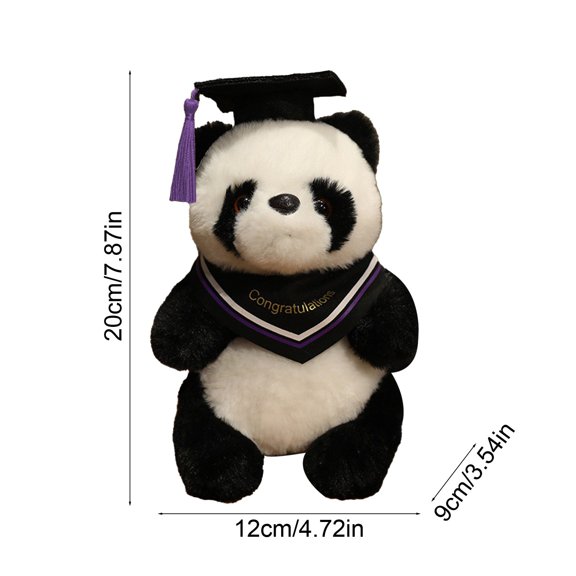 ToyKingdee Graduation Panda Plush with Cap and Sash, Soft Stuffed Animal for Graduation Gifts and Celebrations