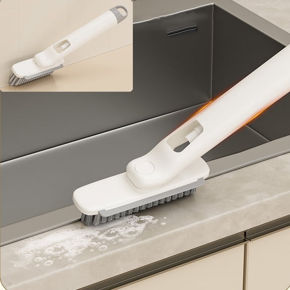 ToyKingdee Grout Cleaning Brush, Hard Bristle Rotatable Ergonomic, Kitchen Narrow Cleaner Brush for Groove Home Bathroom Shower Toilet, Durable Anti-Slip Handle