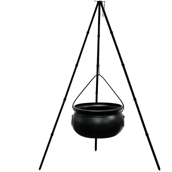 ToyKingdee Halloween Witches Cauldron on Tripod with Lights - Plastic Bowl Decor - Candy Bucket Decoration for Home Porch Outside
