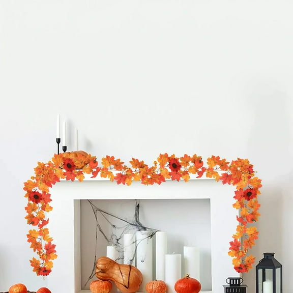 ToyKingdee Halloween Fake Maple Leaf Vines Autumns Decoration Artificial Green Plant Maple Leaf