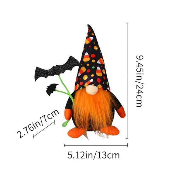 ToyKingdee Halloween Gnome Figurine with Pumpkin and Candy Accents, Festive Fall Decor for Home and Gifting