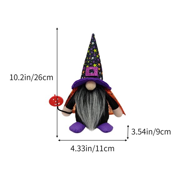 ToyKingdee Halloween Witch Gnome Figurine with Bat Accent, Festive Home Decor for Spooky Celebrations