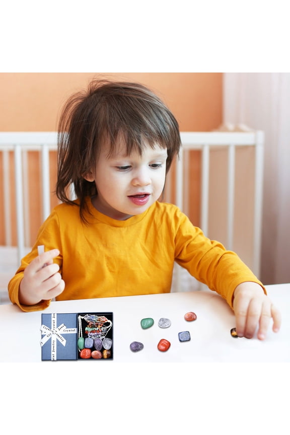 Healing Crystals Stones, Chakra Stones Bracelet, Necklace, Heart Shape Rose Quartz Love Stone, for 7 Chakras Balancing Crystal Therapy Meditation Reiki