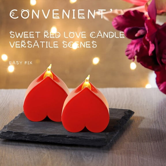 ToyKingdee Heart Shape LED Tealight Candles Love LED Candles for Valentines Wedding Table Party Decor