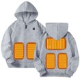 thumbnail image 1 of ToyKingdee Heated Hoodie Sweatshirt 5 Heating Zones Full-Zip Hooded Jacket Boys Girls Youth Winter Electric Heating Sweater, 1 of 9