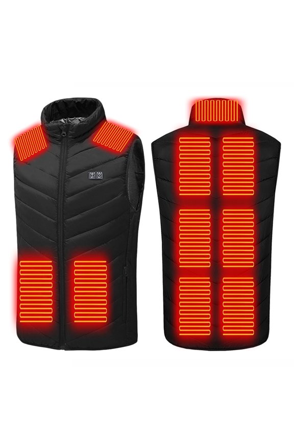 Heated Vest Women Men Heated Rechargeable Warm Vests, 3 Heating Levels 9 Heating Zones, Plus Size Puffer Winter Coats