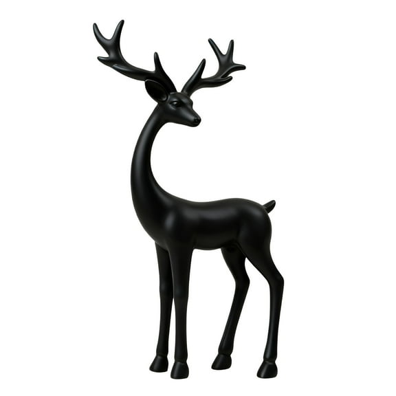 ToyKingdee Imitation Metal Reindeer Christmas Decor, European-Style Resin Reindeers Statue, Xmas Tabletop Decoration for Mantel Living Room Bedroom Home Ornamen