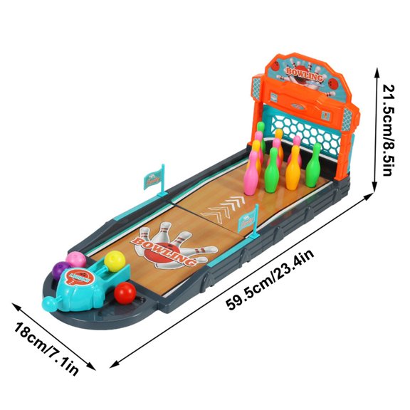 ToyKingdee Interactive Desktop Mini Bowling Game Set, Portable Arcade Toy for Kids & Family, Educational Parent-Child Bonding Activity