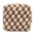 thumbnail image 1 of ToyKingdee Knit Checkered Makeup Bag Large Zipper Make Up Accessory Pouch for Purse Cosmetic Brush Bag for Travel Essential, 1 of 7