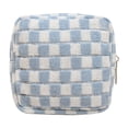 thumbnail image 1 of ToyKingdee Knit Checkered Makeup Bag Large Zipper Make Up Accessory Pouch for Purse Cosmetic Brush Bag for Travel Essential, 1 of 7