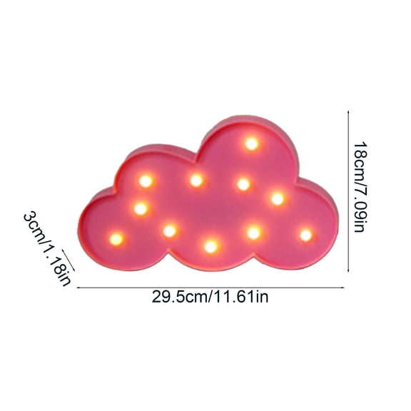ToyKingdee LED Cloud Marquee Signs, Light Up Cloud Decorative Signs Hanging Hole Nursery Room Night Light for Baby Shower, Party Supply, Christmas Decor