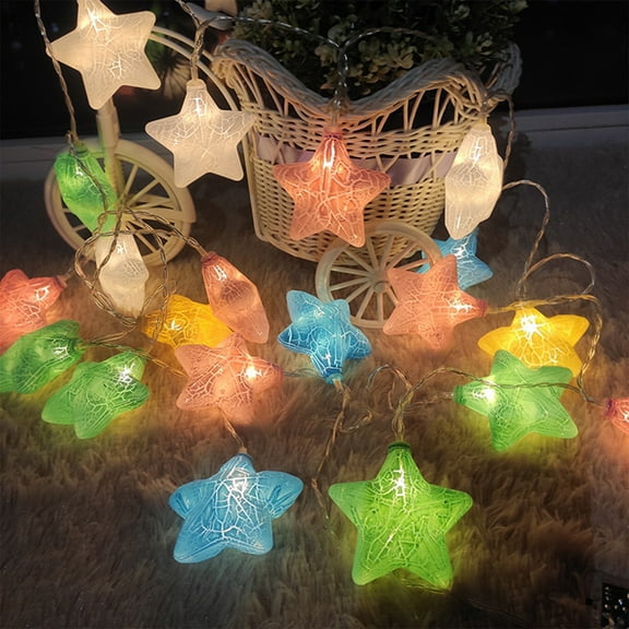 ToyKingdee LED Crack Star String Lights,Christmas Fairy Lights Tale Atmosphere Lamp Star Garland Lighting,Crack Star Lights for Window Party Wedding Holiday Festival Decoration