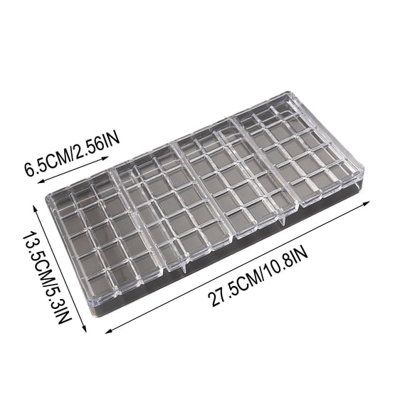 ToyKingdee Long Strip Square Chocolate Mold, Transparent Plastic Baking Tool for DIY Candy and Homemade Desserts