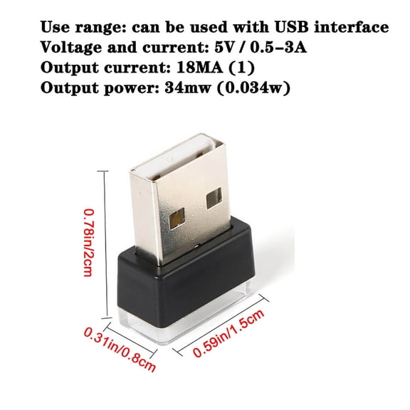 ToyKingdee Mini USB LED Atmosphere Light, Universal Wireless Ambient Lighting for Car Interior & Home Decor