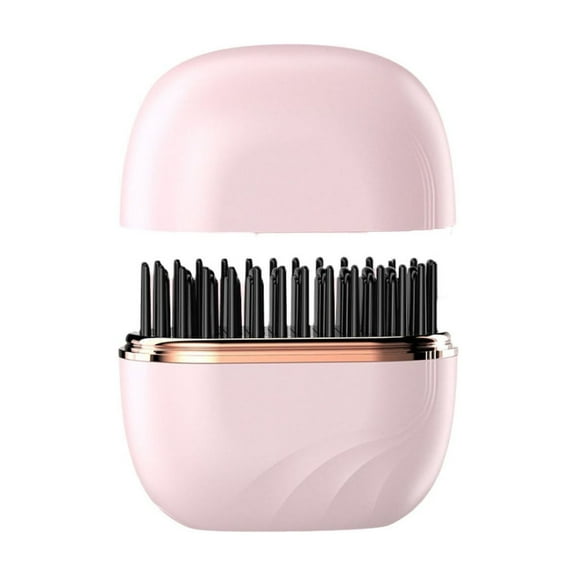 ToyKingdee Mini Wireless Hair Straightener & Curler, Cordless Hair Styling Detangling Comb, Professional Straightening Irons for Frizz-Free Salon Finish, Portable Heated Hairs Brush