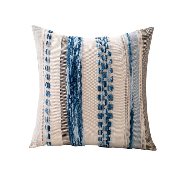 ToyKingdee Modern Boho Striped Embroidered Throw Pillow, Textured Accent Cushion for Living Room and Bedroom Decor