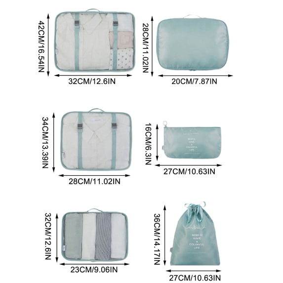 ToyKingdee Multi-Functional Travel Storage Bag Set, Organizing Packing Cubes for Trips