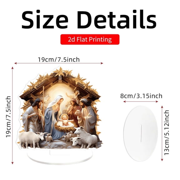ToyKingdee Nativity Scene Acrylic Display Set, Beautiful Christmas Tabletop Decoration with Stable