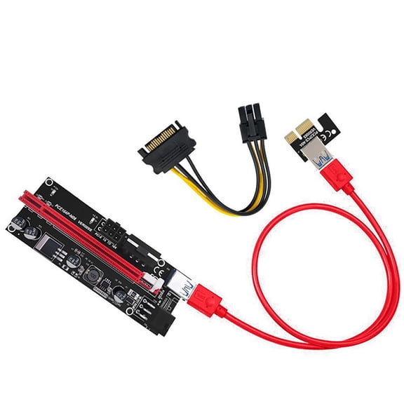 ToyKingdee PCI-E 1x to 16x Riser Adapter Card, USB 3.0 PCI Express Extender for GPU Mining Rigs, Stable Power Compatibility