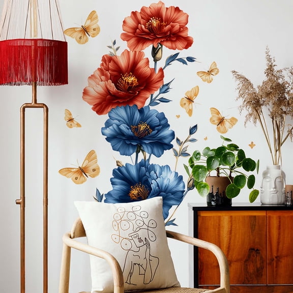 ToyKingdee Painted Flowers Bedroom Living Room Home Beautification Decoration Wall Stickers