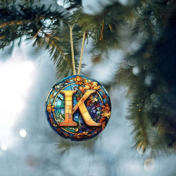 ToyKingdee 26 Letters Christmas Tree Decorations Pendant, Ceramic Christmas Initial Letters Ornaments, Xmas Alphabet Decorative Hanging Ornaments