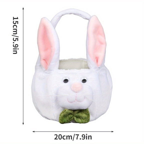 ToyKingdee Plush Easter Bunny Handbag, Festive Candy and Gift Storage Basket for Spring Holiday Celebrations