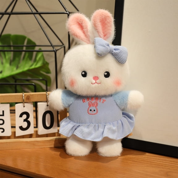 ToyKingdee Rabbit Plush Doll, Bunny Stuffed Animal Toys Cute Fluffy Bunny, Emotional Support Plush Conejo Figure Toys Easter Birthday Gift