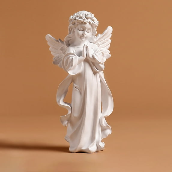 ToyKingdee Resin Angel Statue, Resin Angel Figurine, Adorable Flower Girl Decorative Ornaments,Home Decor Fairy Prayer, Christmas & Thanksgiving Day Decoration