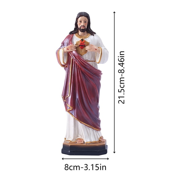 ToyKingdee Sacred Heart of Jesus Resin Statue, Religious Figurine for Home, Office, and Prayer Space