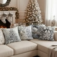 thumbnail image 1 of ToyKingdee Silver Winter Christmas Tree Pillow Covers Set of 4, Comfy Breathable Vintage Xmas Balls Snowflakes Velvet Pillow Cases Kit, Holiday Scenic Decorative, 1 of 6